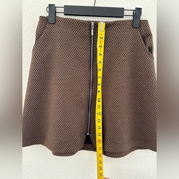 Vintage Charlotte Russe Y2K front zip brown mini skirt 90’s preppy clueless Med - Picture 4 of 7